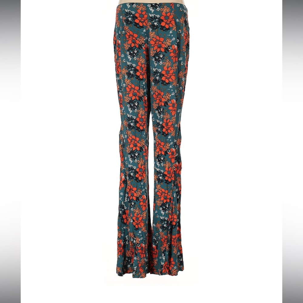 Free People Floral Flare Pants NEW - Orange Flowers
